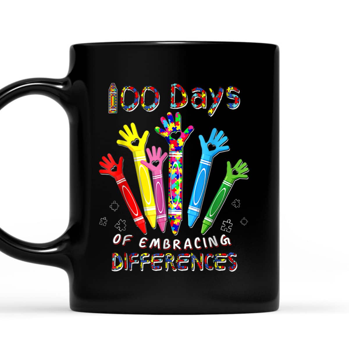 100 Days Of School Embracing Differences Autism Support T-Shirt