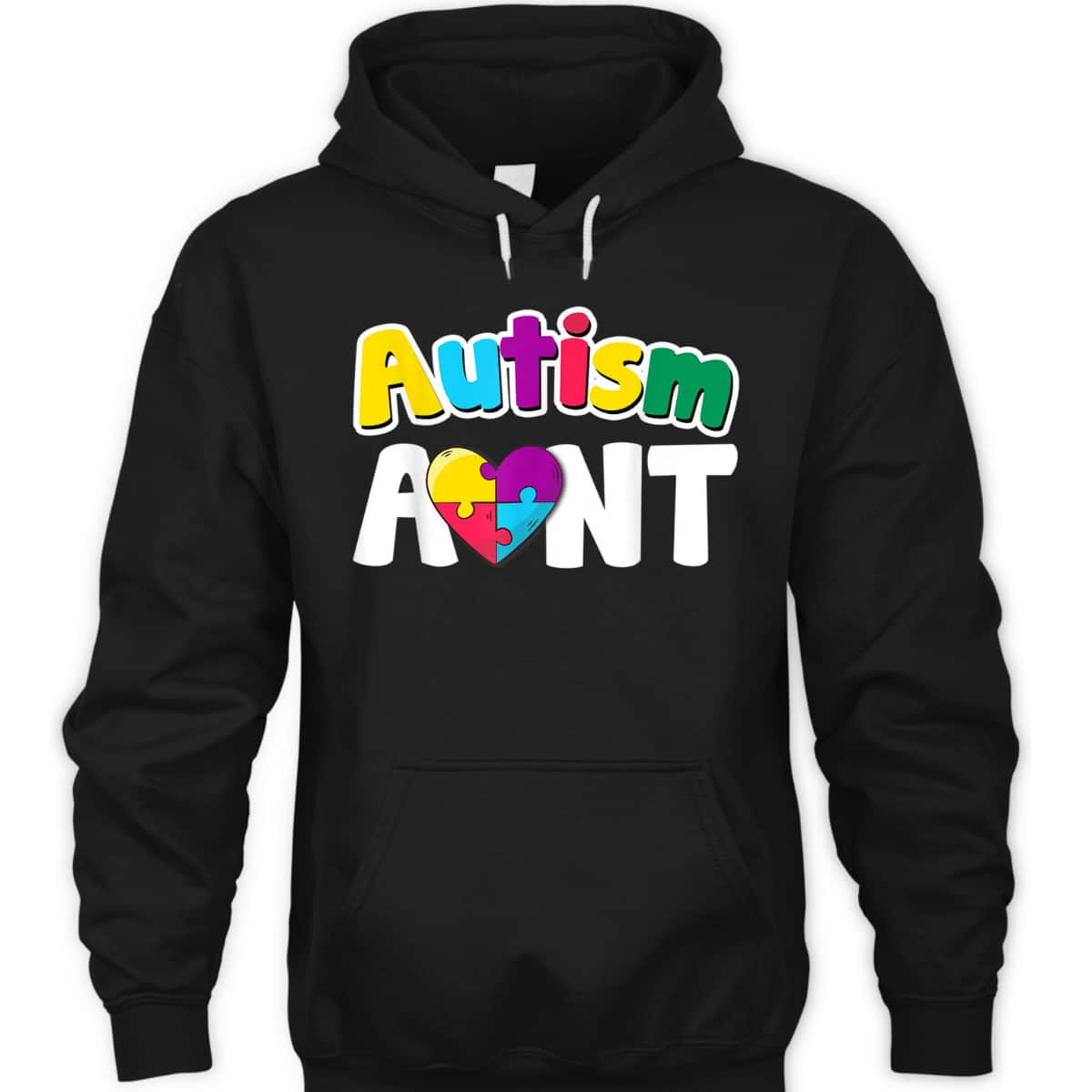 Autism Aunt Awareness Puzzle Pieces Colors Gift T-Shirt