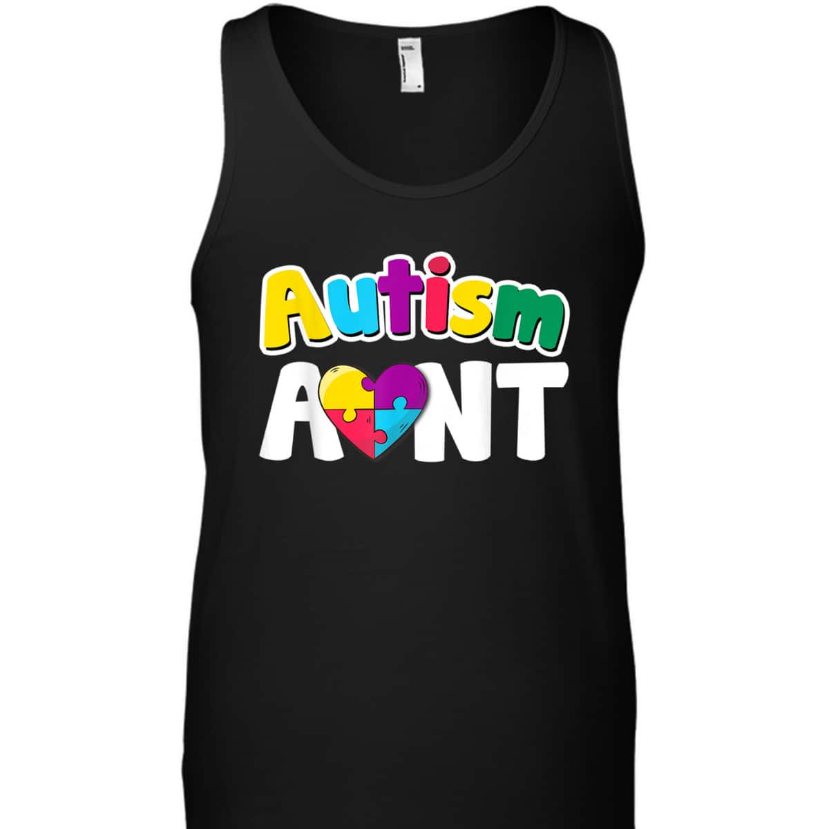 Autism Aunt Awareness Puzzle Pieces Colors Gift T-Shirt