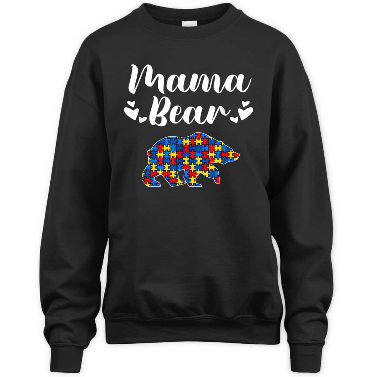 Autism Awareness Mama Bear Puzzle Piece Autistic Mom Gift T-Shirt