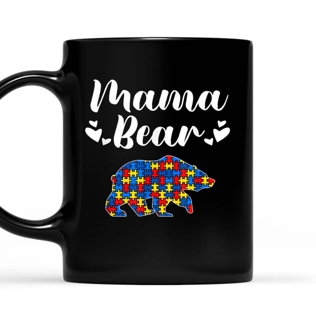 Autism Awareness Mama Bear Puzzle Piece Autistic Mom Gift T-Shirt
