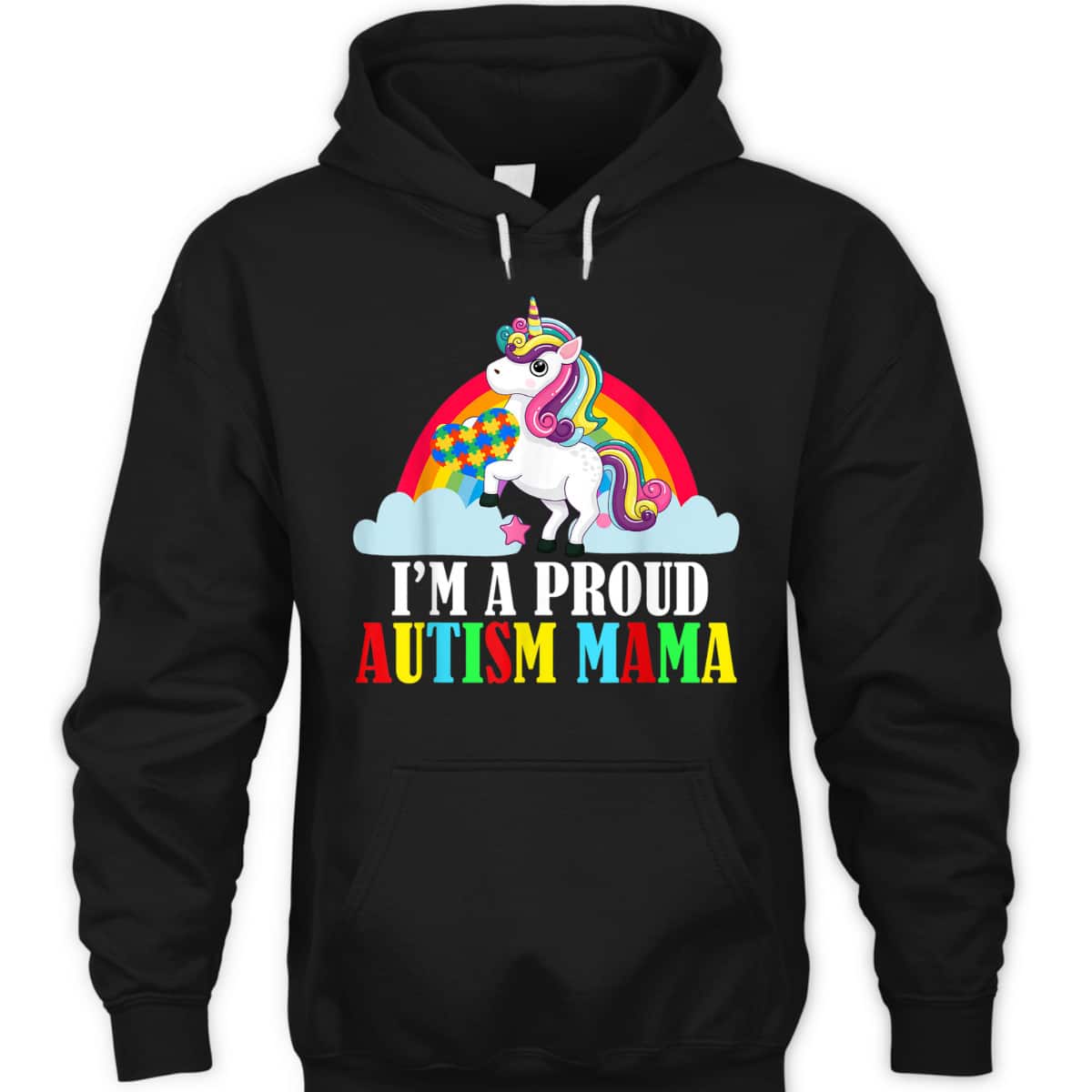 I'm A Proud Autism Mama Mom Unicorn Lover Family Matching T-Shirt