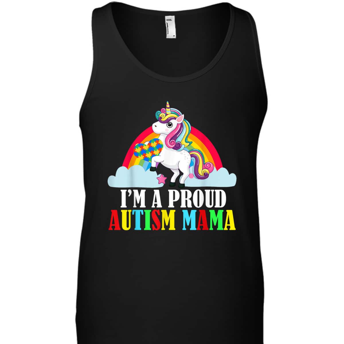 I'm A Proud Autism Mama Mom Unicorn Lover Family Matching T-Shirt