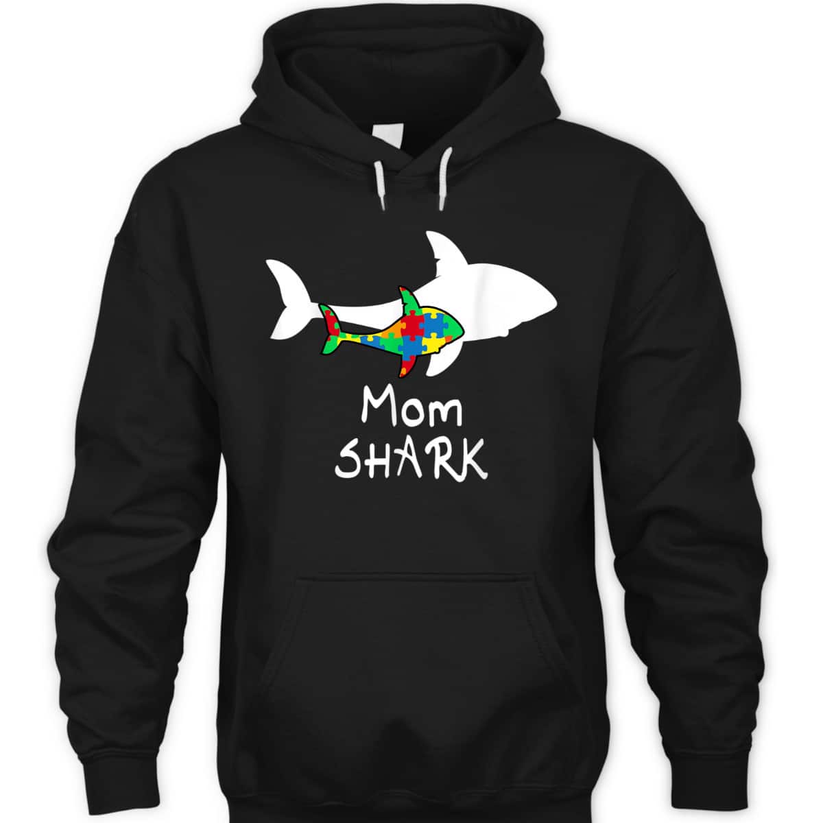Mom Shark Puzzle Piece Cool Autism Awareness Gift T-Shirt