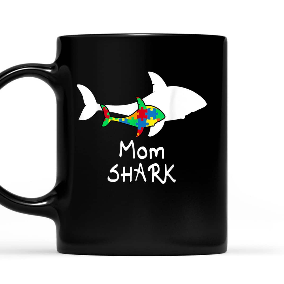 Mom Shark Puzzle Piece Cool Autism Awareness Gift T-Shirt