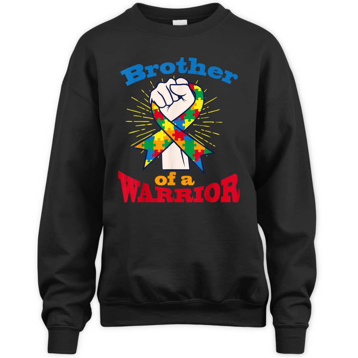Brother Of Warrior Puzzle Ribbon Cool Autism Awareness Gift T-Shirt