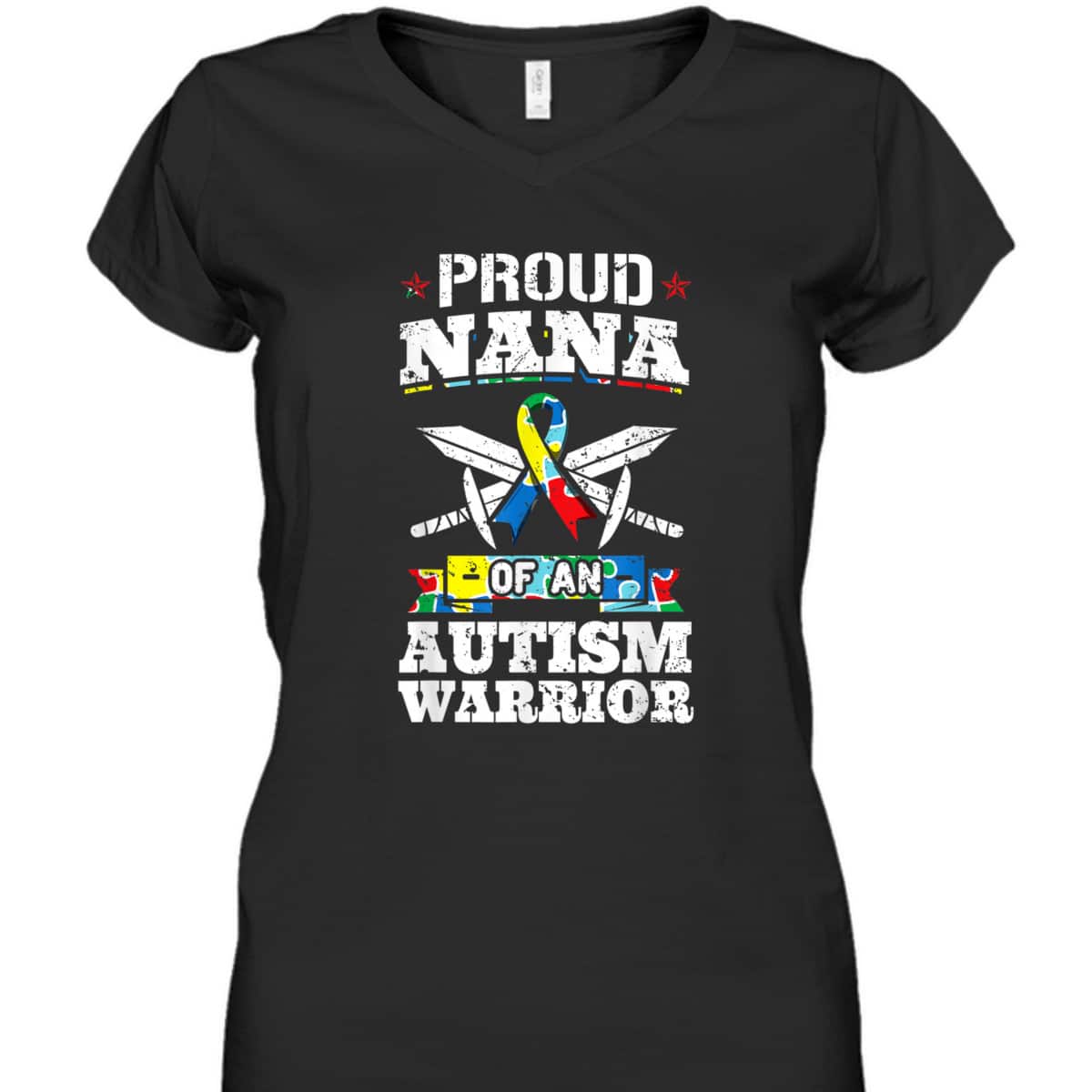 Proud Nana Of An Autism Warrior Awareness Ribbon Grandma T-Shirt Proud Nana Of An Autism Warrior Awareness Ribbon Grandma T-Shirt