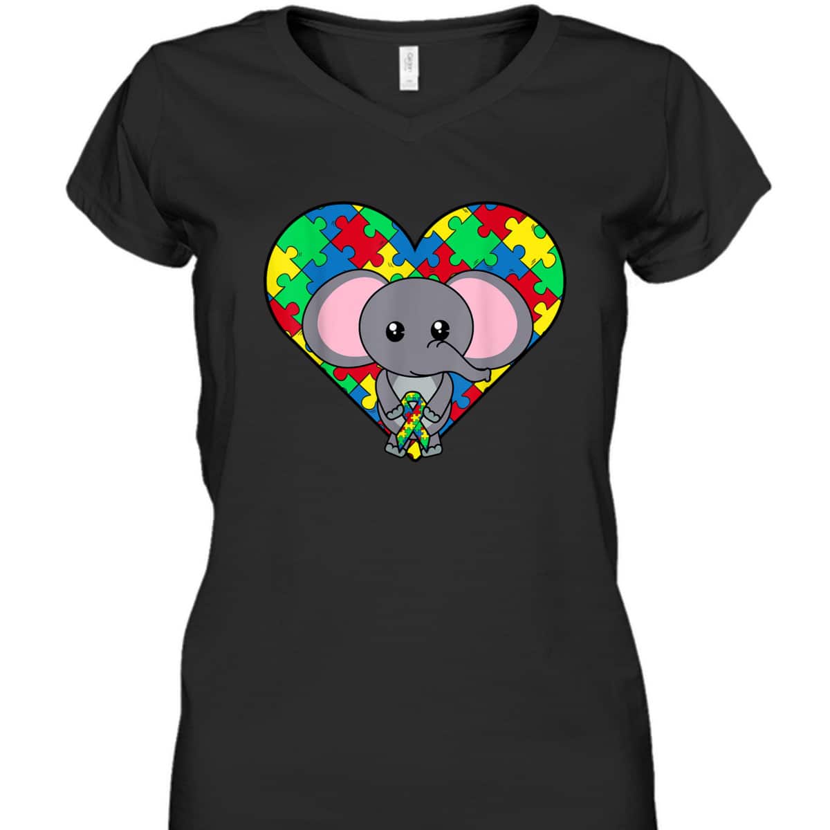 Elephant Heart Puzzle Ribbon Cool Autism Awareness Gift T-Shirt Elephant Heart Puzzle Ribbon Cool Autism Awareness Gift T-Shirt