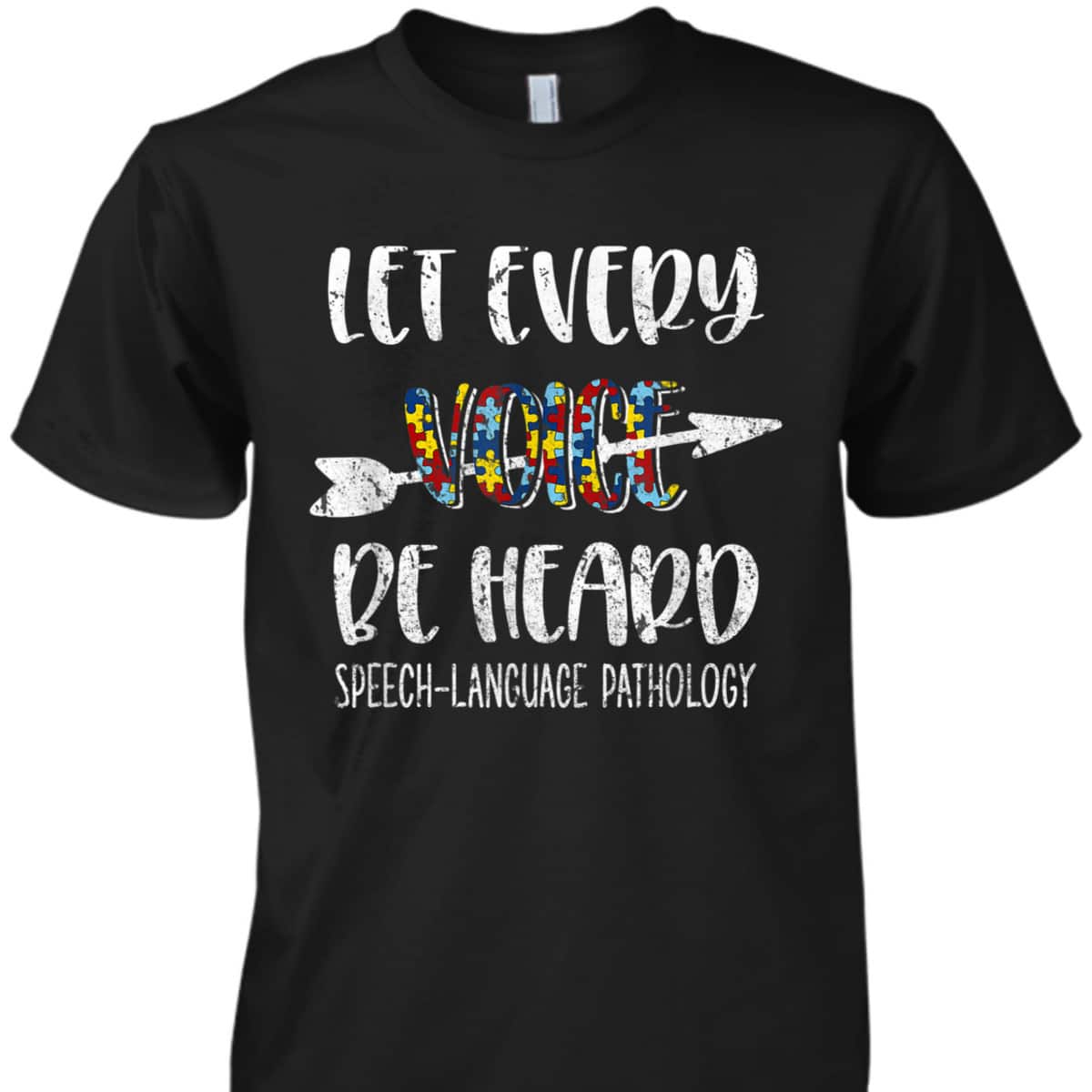 Autism Awareness Month Costume SLP Teacher Puzzle T-Shirt
