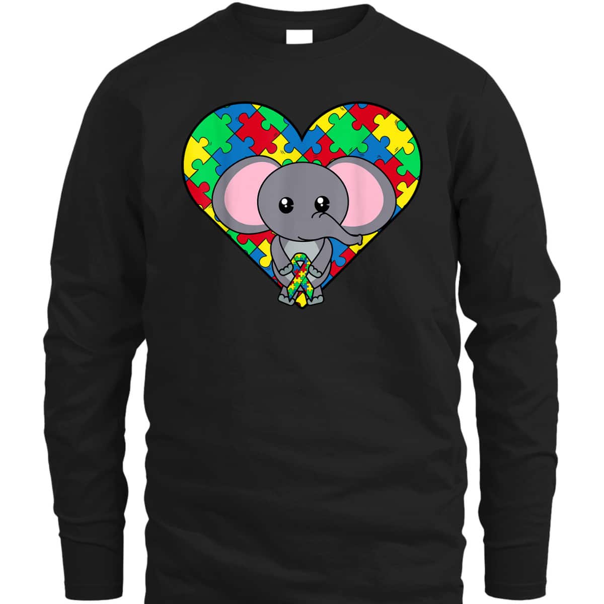 Elephant Heart Puzzle Ribbon Cool Autism Awareness Gift T-Shirt Elephant Heart Puzzle Ribbon Cool Autism Awareness Gift T-Shirt