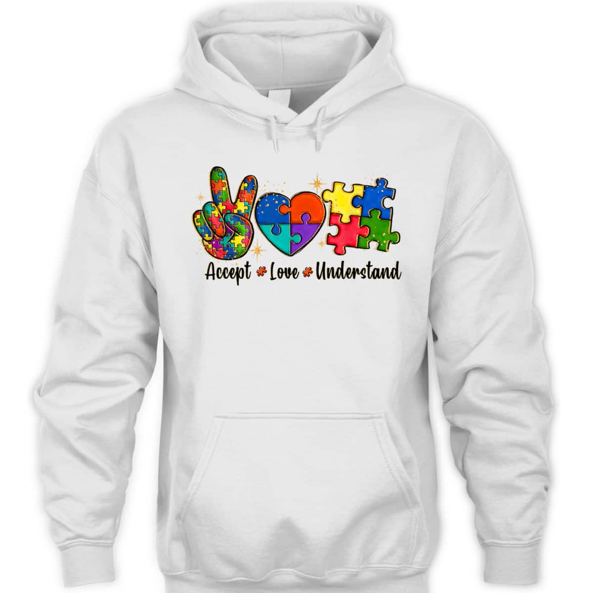 Love Accept Autism Mom Autism Dad Women Autism Awareness T-Shirt