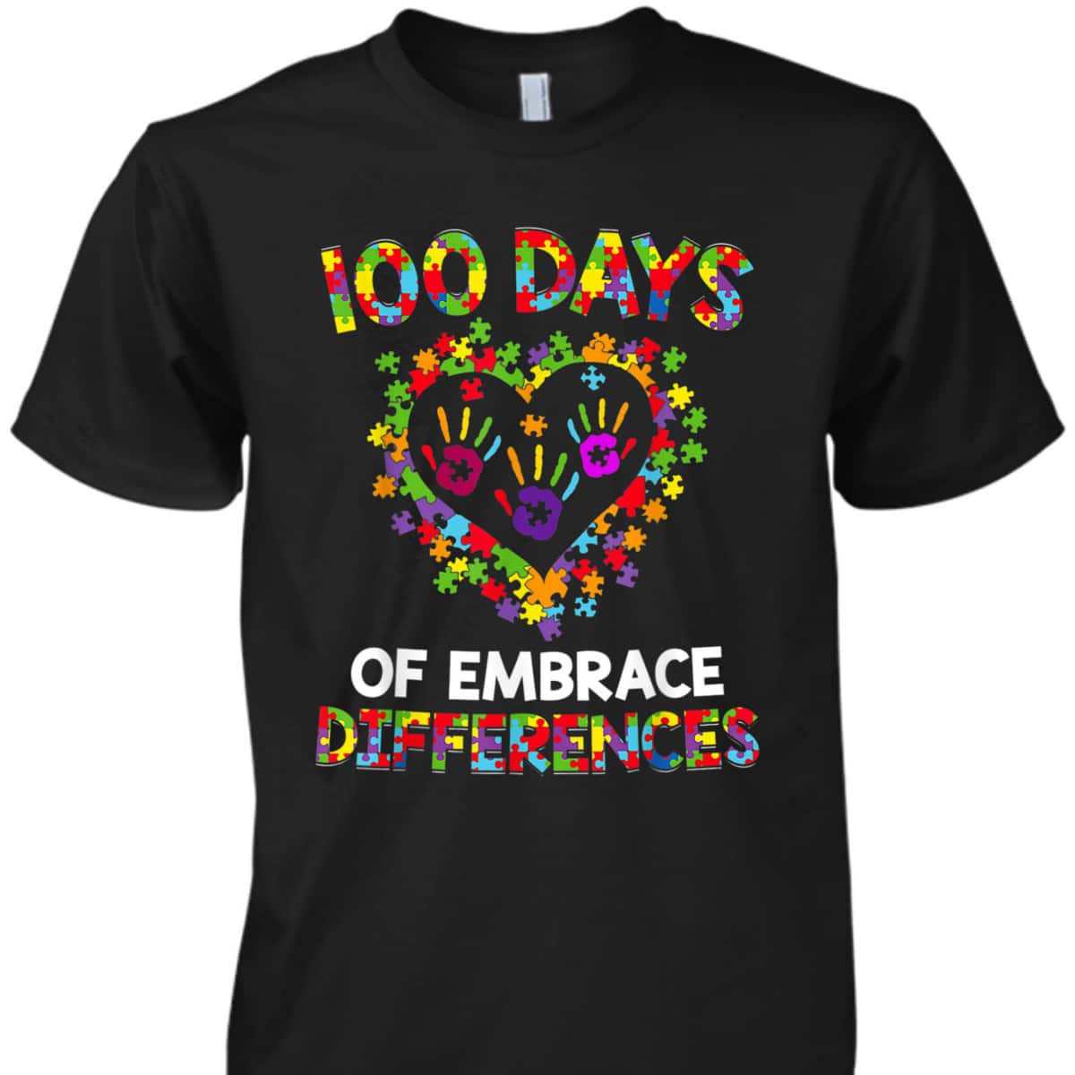 Happy 100th Day 100 Days Of School Autism Awareness T-Shirt