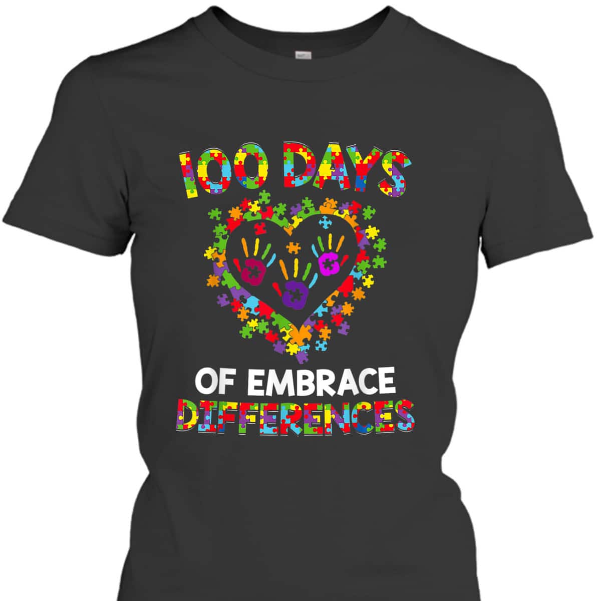 Happy 100th Day 100 Days Of School Autism Awareness T-Shirt Happy 100th Day 100 Days Of School Autism Awareness T-Shirt