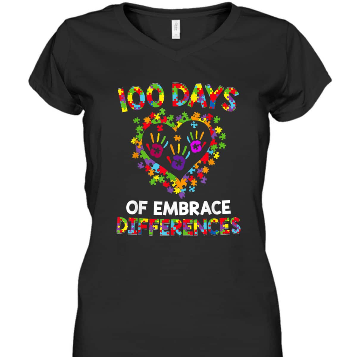 Happy 100th Day 100 Days Of School Autism Awareness T-Shirt Happy 100th Day 100 Days Of School Autism Awareness T-Shirt