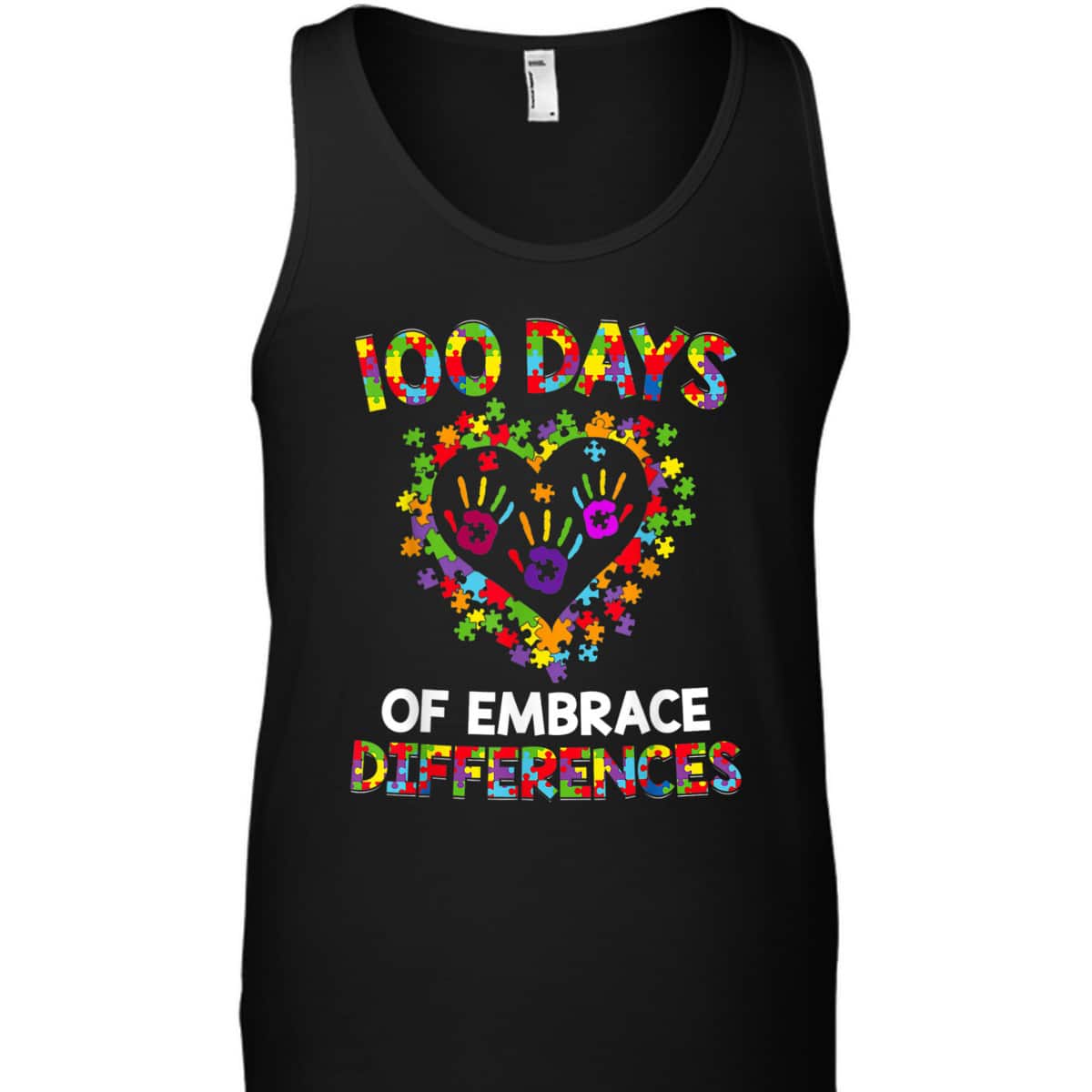 Happy 100th Day 100 Days Of School Autism Awareness T-Shirt