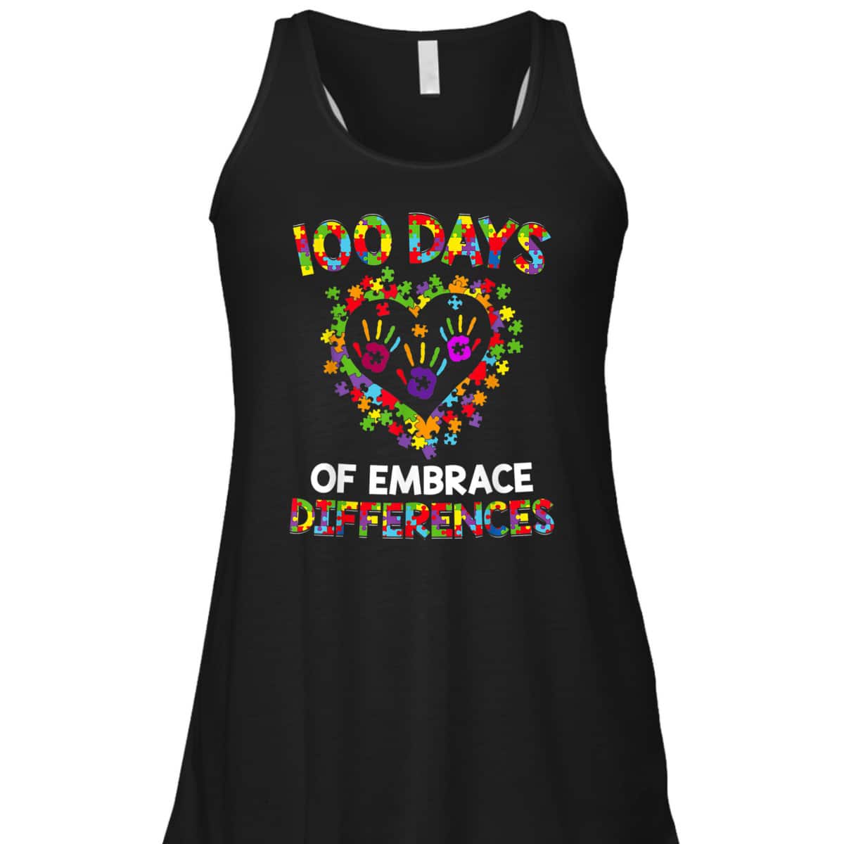 Happy 100th Day 100 Days Of School Autism Awareness T-Shirt