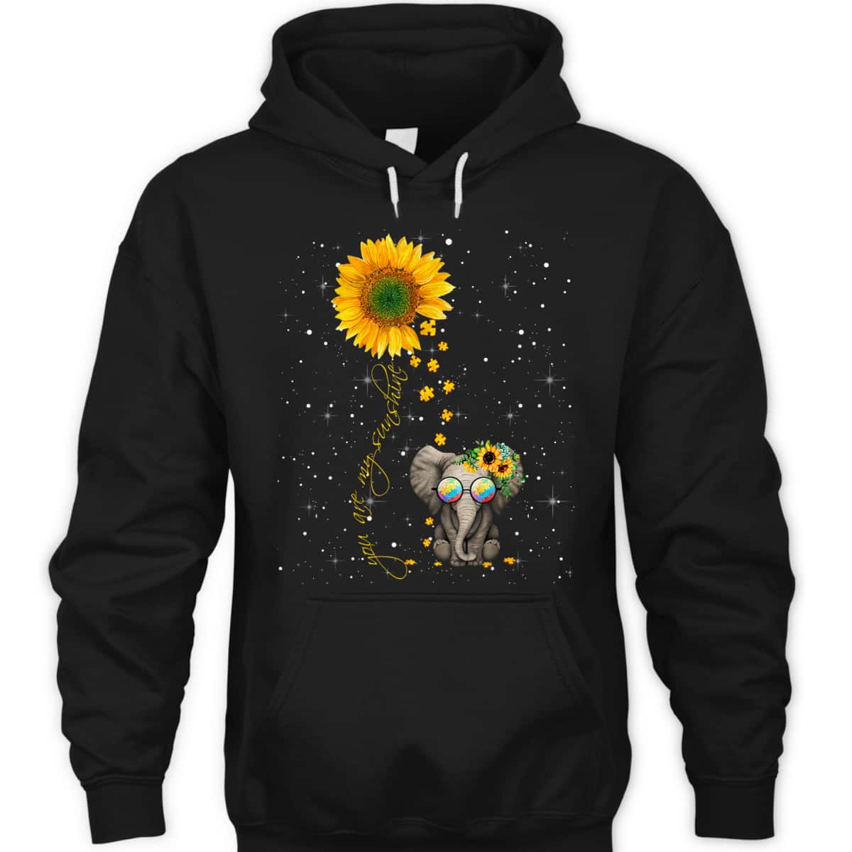 You Are My Sunshine Autism Awareness Sunflower Elephant T-Shirt