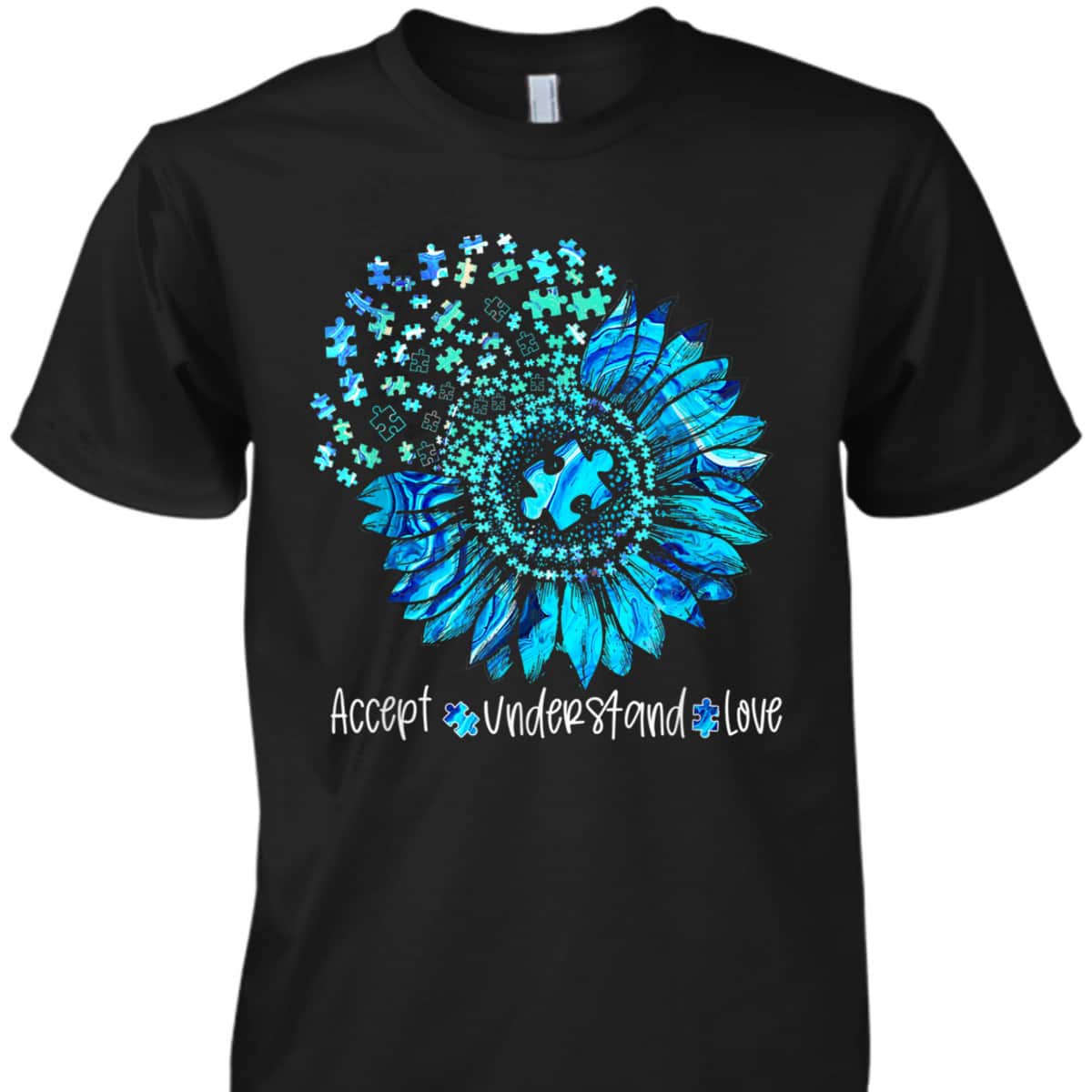 Autism Awareness Month Mindfulness Blue Puzzle Sunflower T-Shirt Autism Awareness Month Mindfulness Blue Puzzle Sunflower T-Shirt