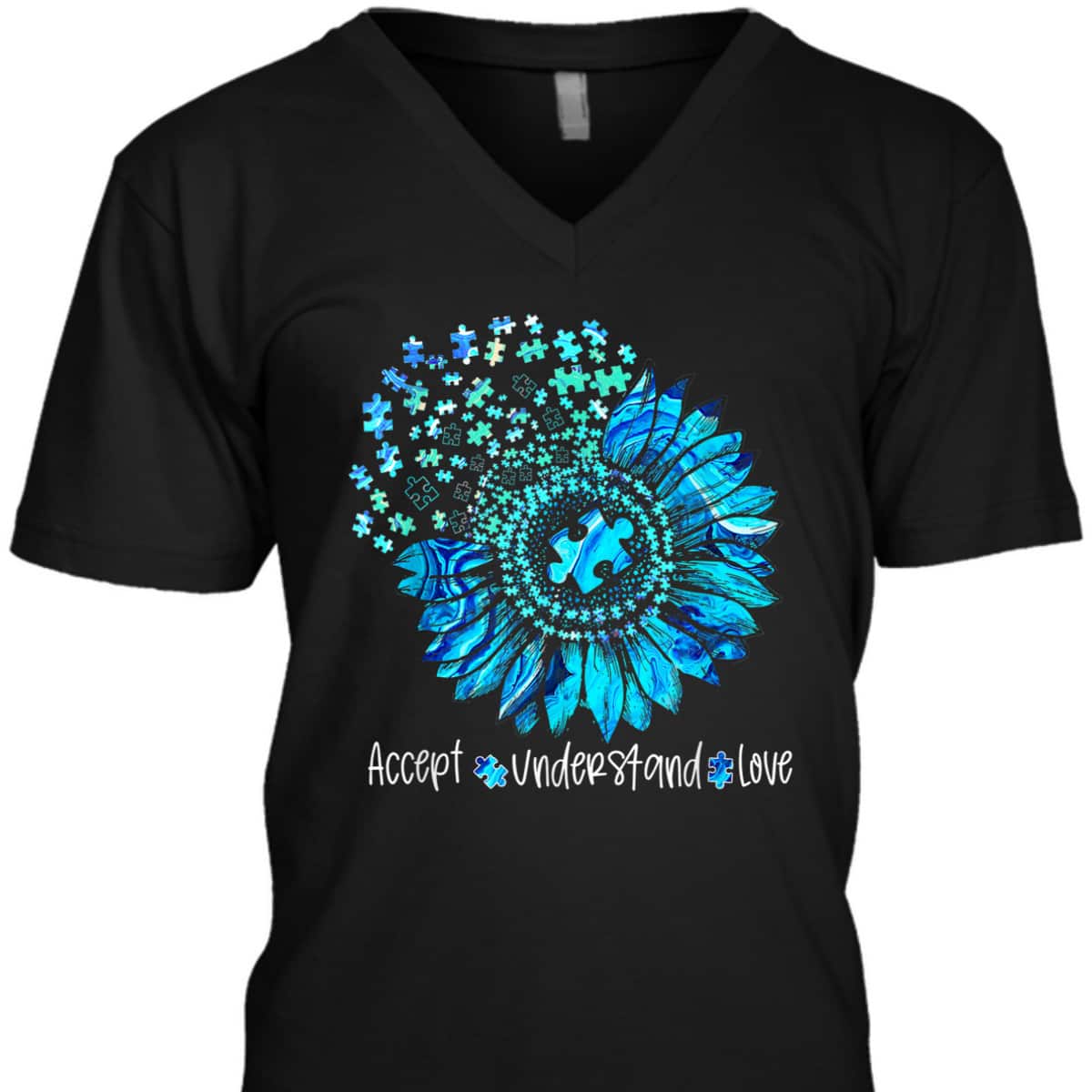Autism Awareness Month Mindfulness Blue Puzzle Sunflower T-Shirt Autism Awareness Month Mindfulness Blue Puzzle Sunflower T-Shirt