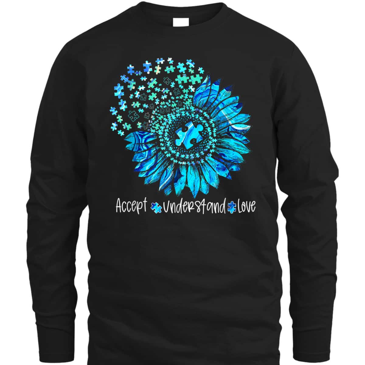 Autism Awareness Month Mindfulness Blue Puzzle Sunflower T-Shirt Autism Awareness Month Mindfulness Blue Puzzle Sunflower T-Shirt