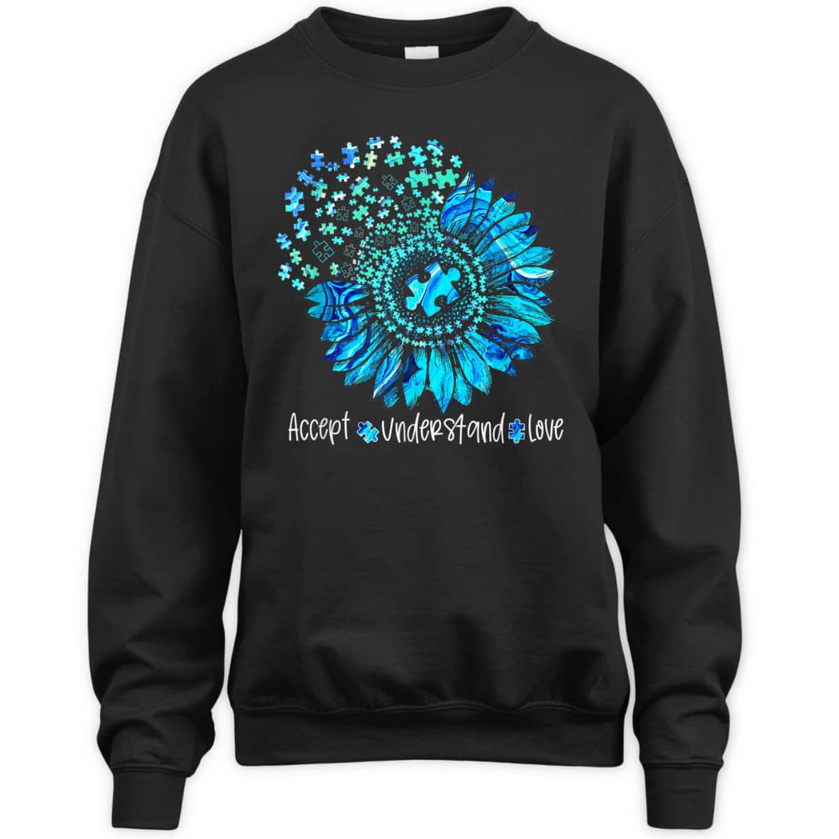 Autism Awareness Month Mindfulness Blue Puzzle Sunflower T-Shirt Autism Awareness Month Mindfulness Blue Puzzle Sunflower T-Shirt