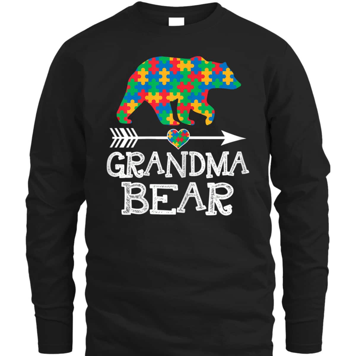 Womens Grandma Bear Autism Family Grandma Autism Awareness T-Shirt Womens Grandma Bear Autism Family Grandma Autism Awareness T-Shirt