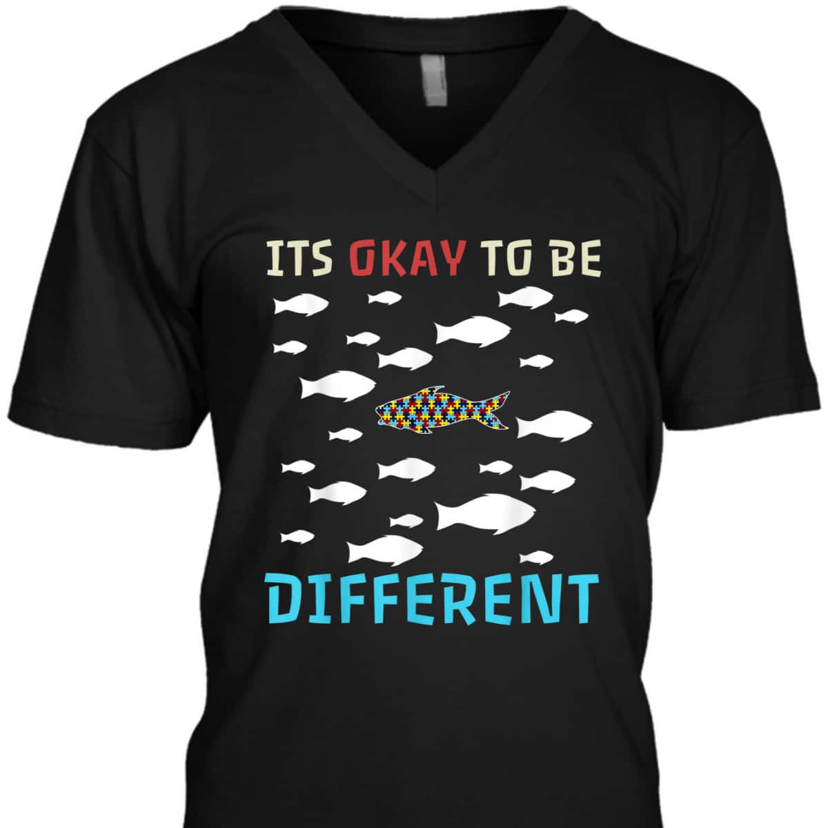 It's Okay To Be Different Fish Autism Awareness Month T-Shirt