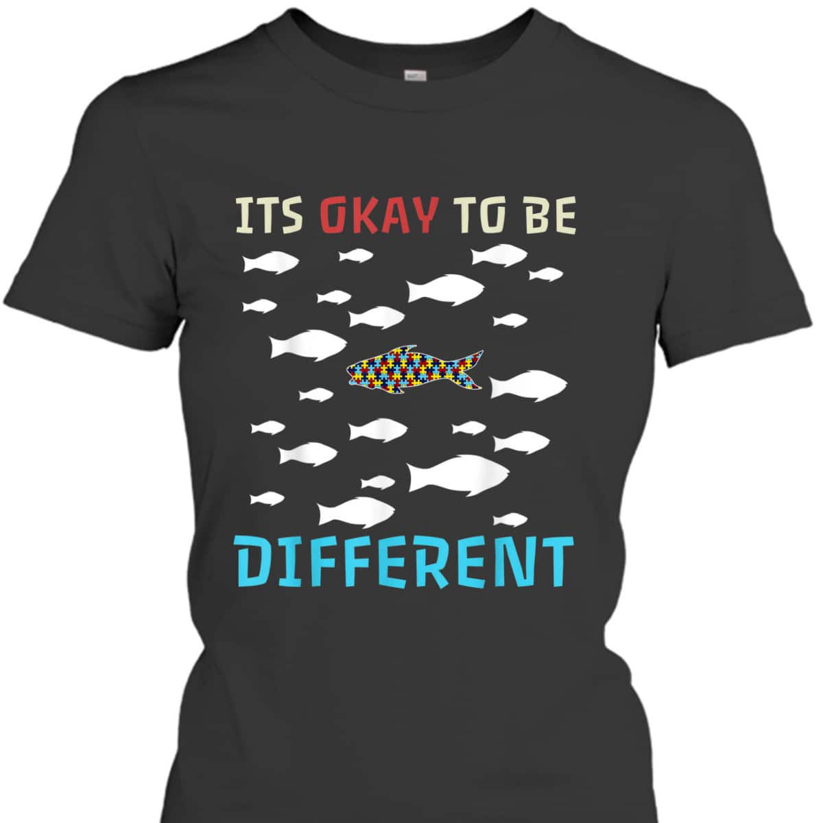 It's Okay To Be Different Fish Autism Awareness Month T-Shirt