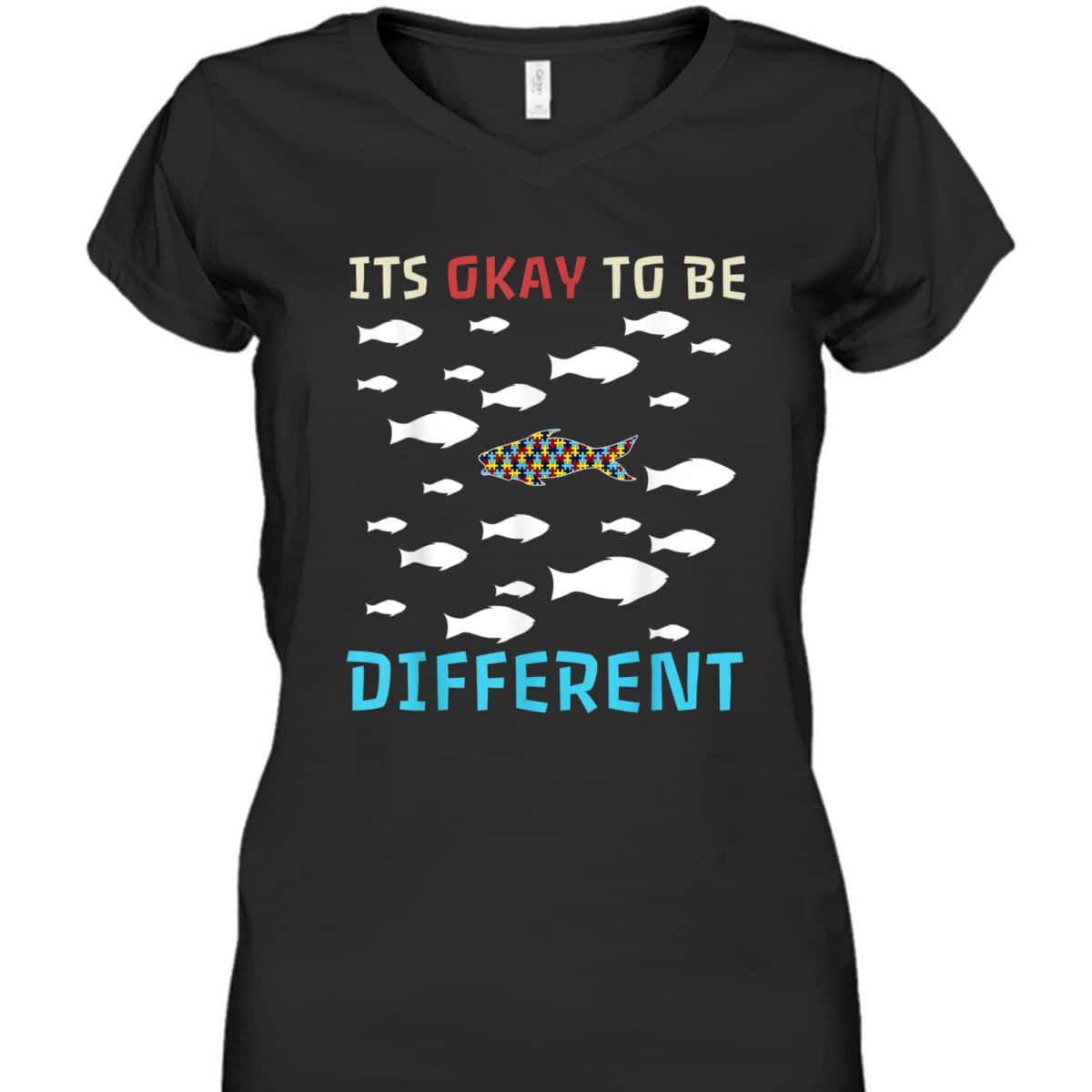 It's Okay To Be Different Fish Autism Awareness Month T-Shirt It's Okay To Be Different Fish Autism Awareness Month T-Shirt