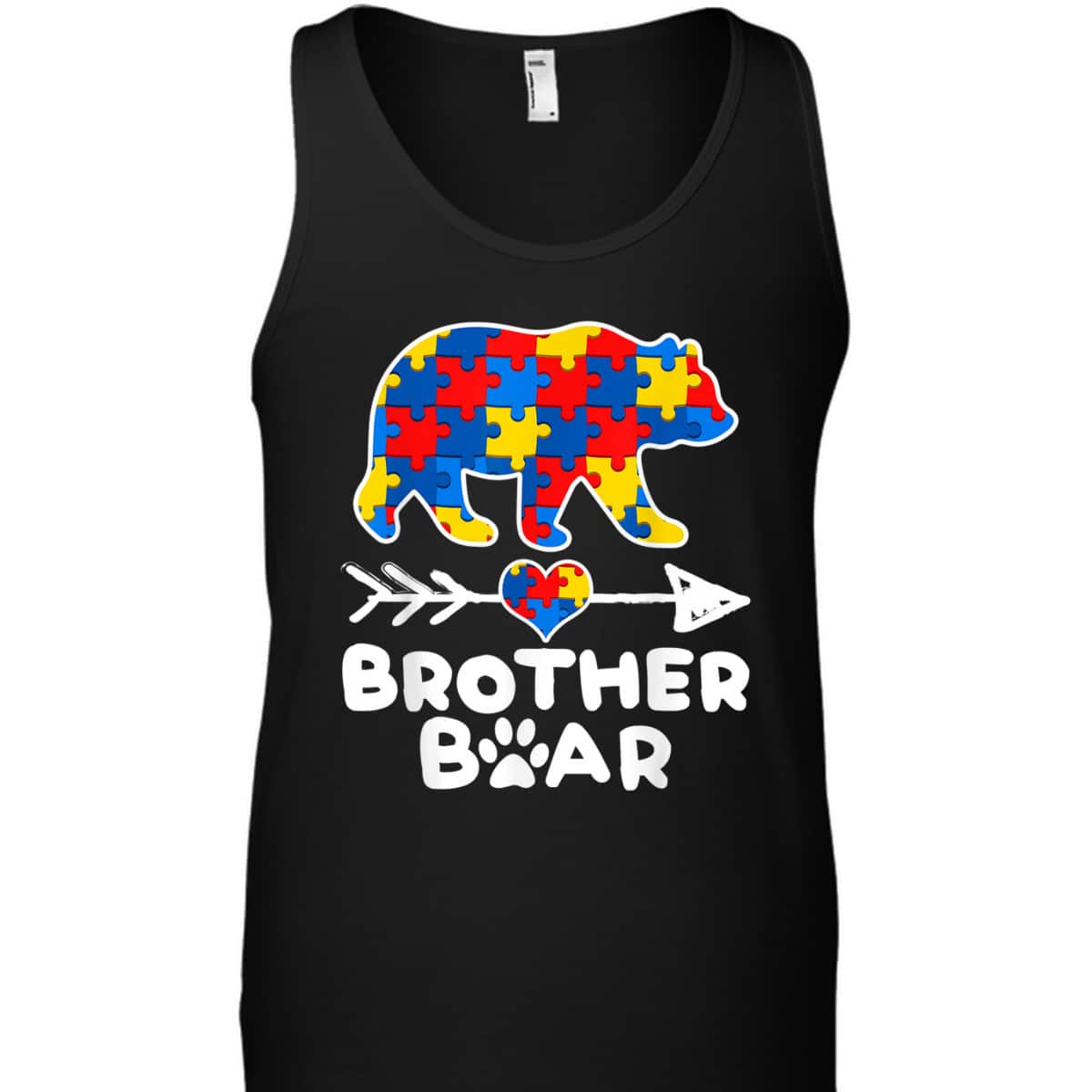 Brother Bear Puzzle Piece Autism Awareness Family Gifts T-Shirt