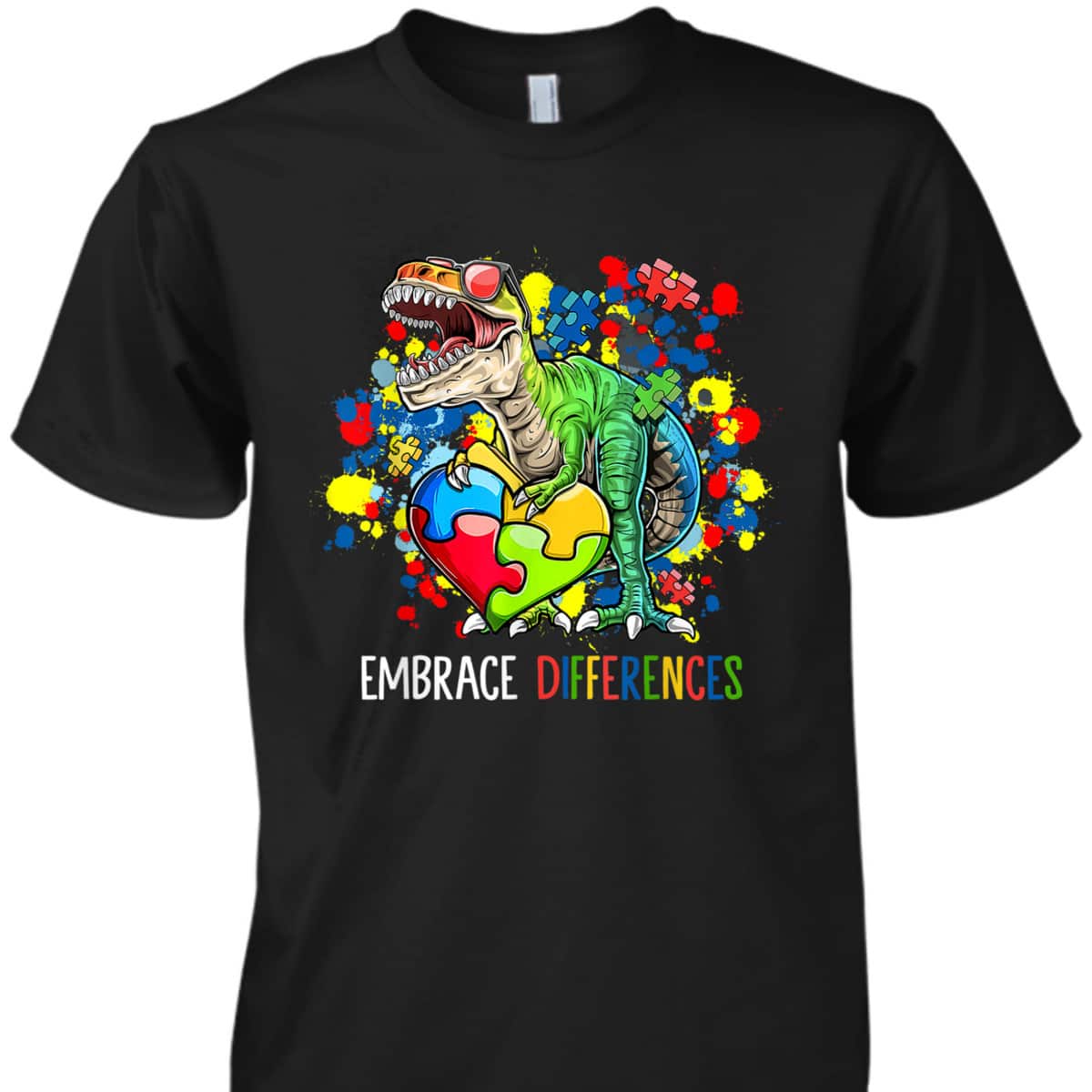 Dinosaur Puzzle Piece Autism Awareness For Boys T-Shirt Dinosaur Puzzle Piece Autism Awareness For Boys T-Shirt