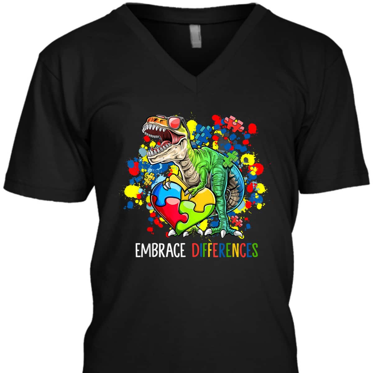 Dinosaur Puzzle Piece Autism Awareness For Boys T-Shirt Dinosaur Puzzle Piece Autism Awareness For Boys T-Shirt