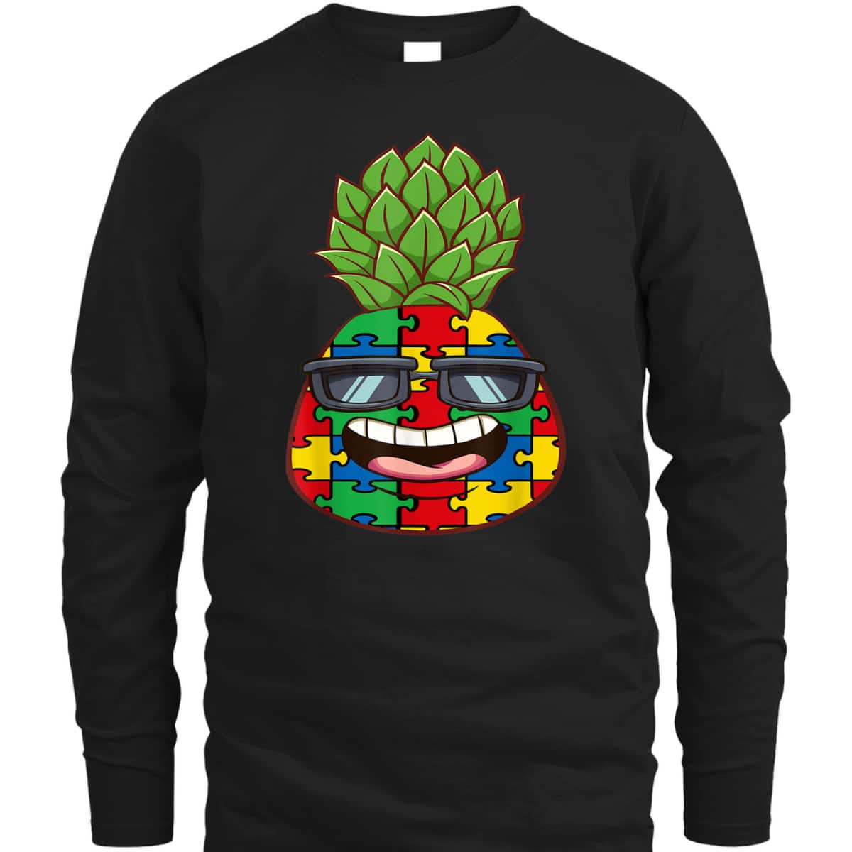 Pineapple Puzzle Piece Autism Awareness Funny Hawaiian T-Shirt