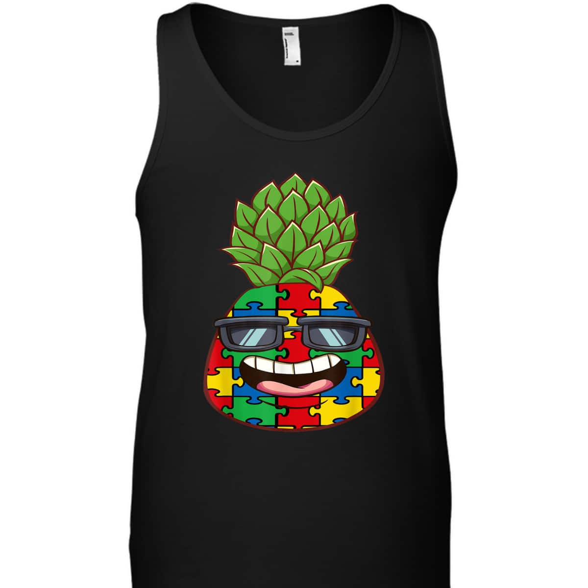 Pineapple Puzzle Piece Autism Awareness Funny Hawaiian T-Shirt