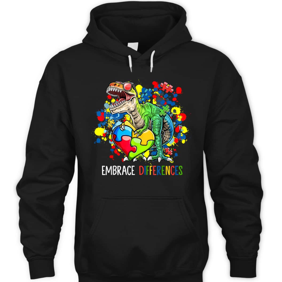 Dinosaur Puzzle Piece Autism Awareness For Boys T-Shirt