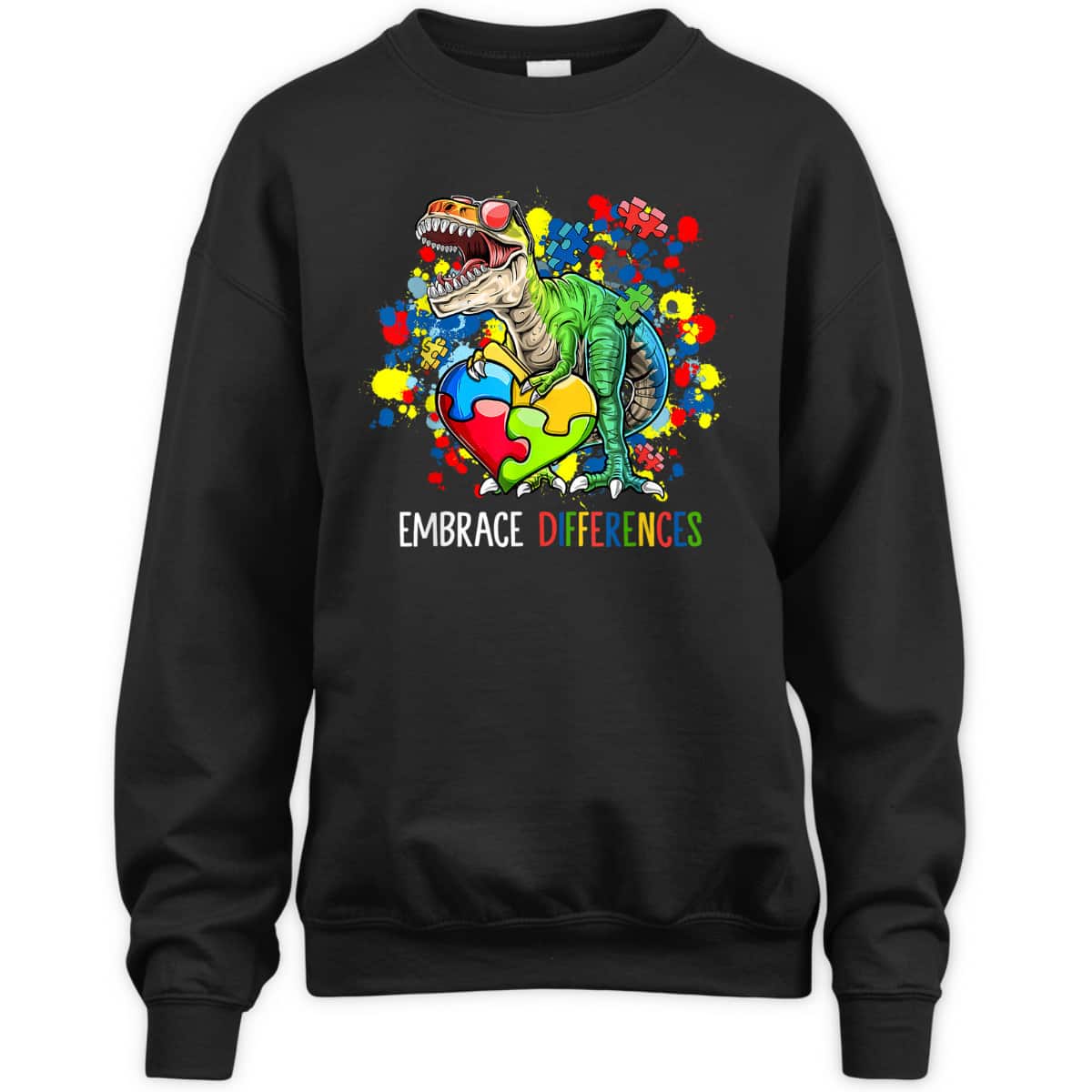 Dinosaur Puzzle Piece Autism Awareness For Boys T-Shirt
