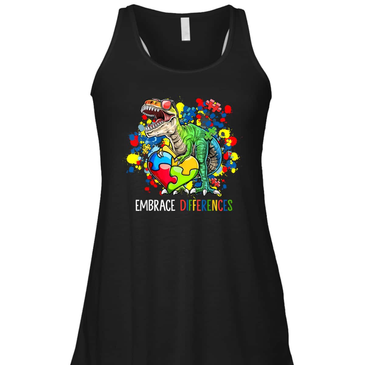 Dinosaur Puzzle Piece Autism Awareness For Boys T-Shirt