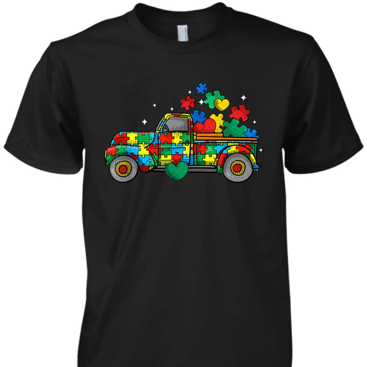 Funny Truck Puzzle Pieces Autism Awareness Month T-Shirt Funny Truck Puzzle Pieces Autism Awareness Month T-Shirt