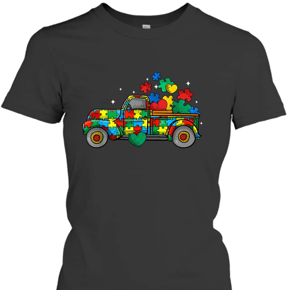 Funny Truck Puzzle Pieces Autism Awareness Month T-Shirt Funny Truck Puzzle Pieces Autism Awareness Month T-Shirt