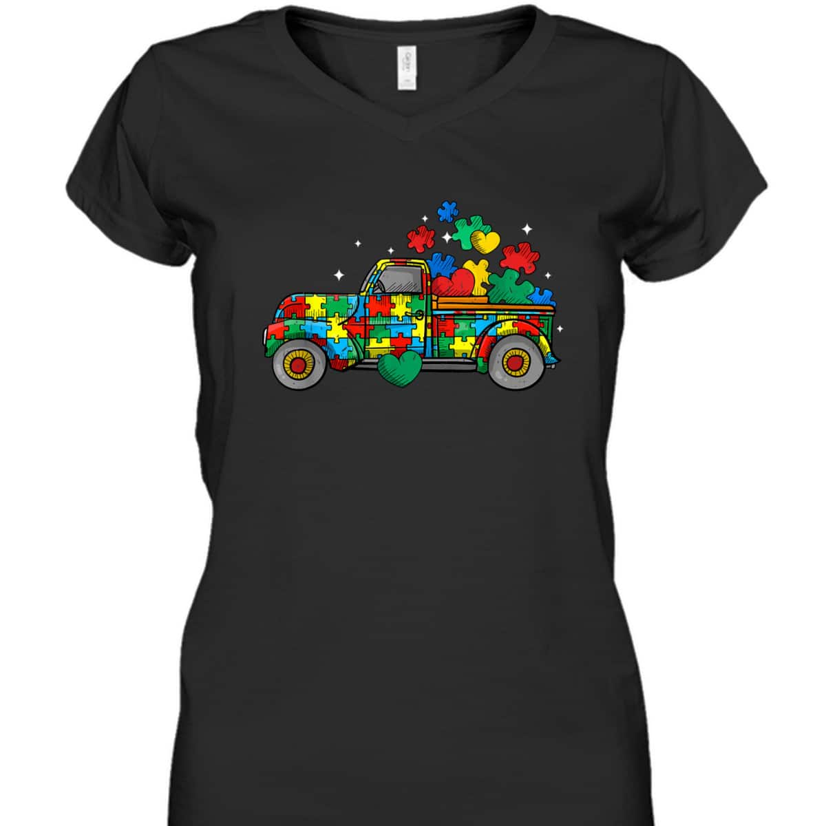 Funny Truck Puzzle Pieces Autism Awareness Month T-Shirt Funny Truck Puzzle Pieces Autism Awareness Month T-Shirt