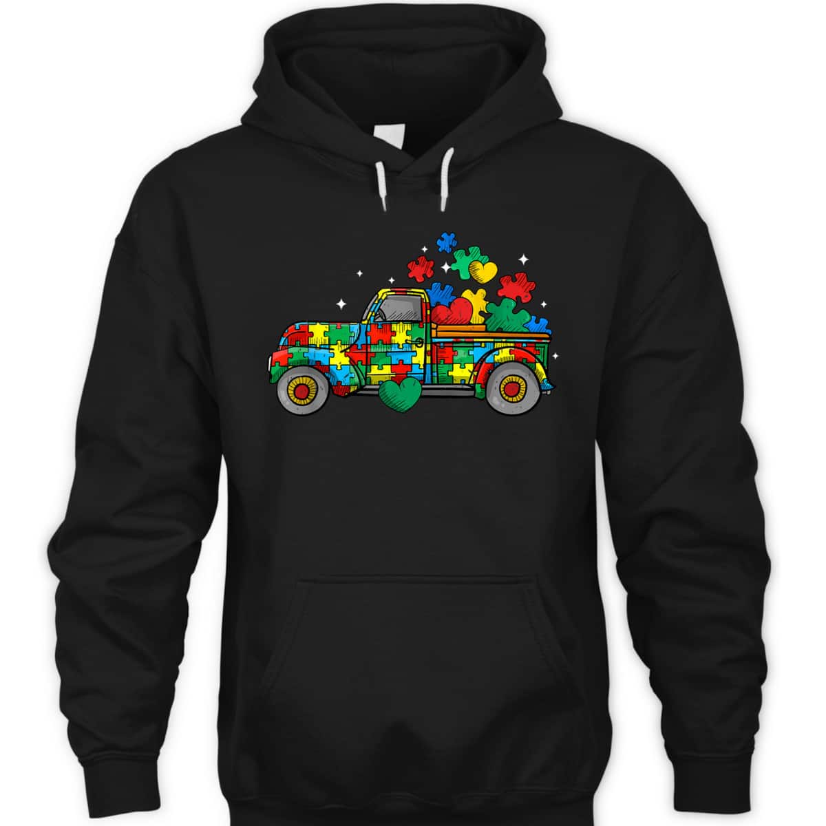 Funny Truck Puzzle Pieces Autism Awareness Month T-Shirt Funny Truck Puzzle Pieces Autism Awareness Month T-Shirt