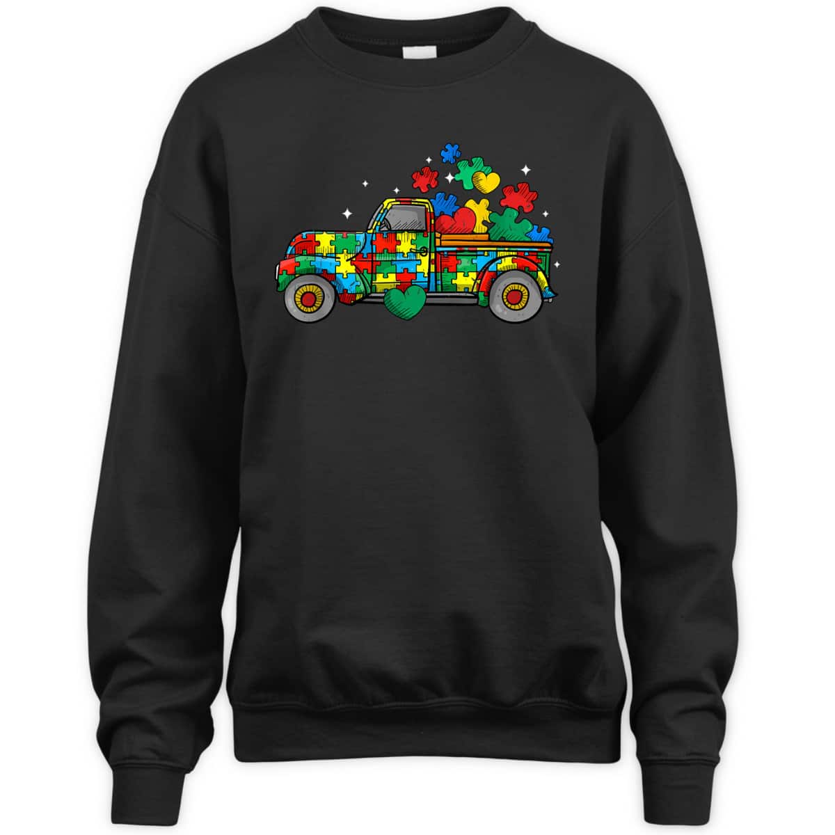 Funny Truck Puzzle Pieces Autism Awareness Month T-Shirt Funny Truck Puzzle Pieces Autism Awareness Month T-Shirt