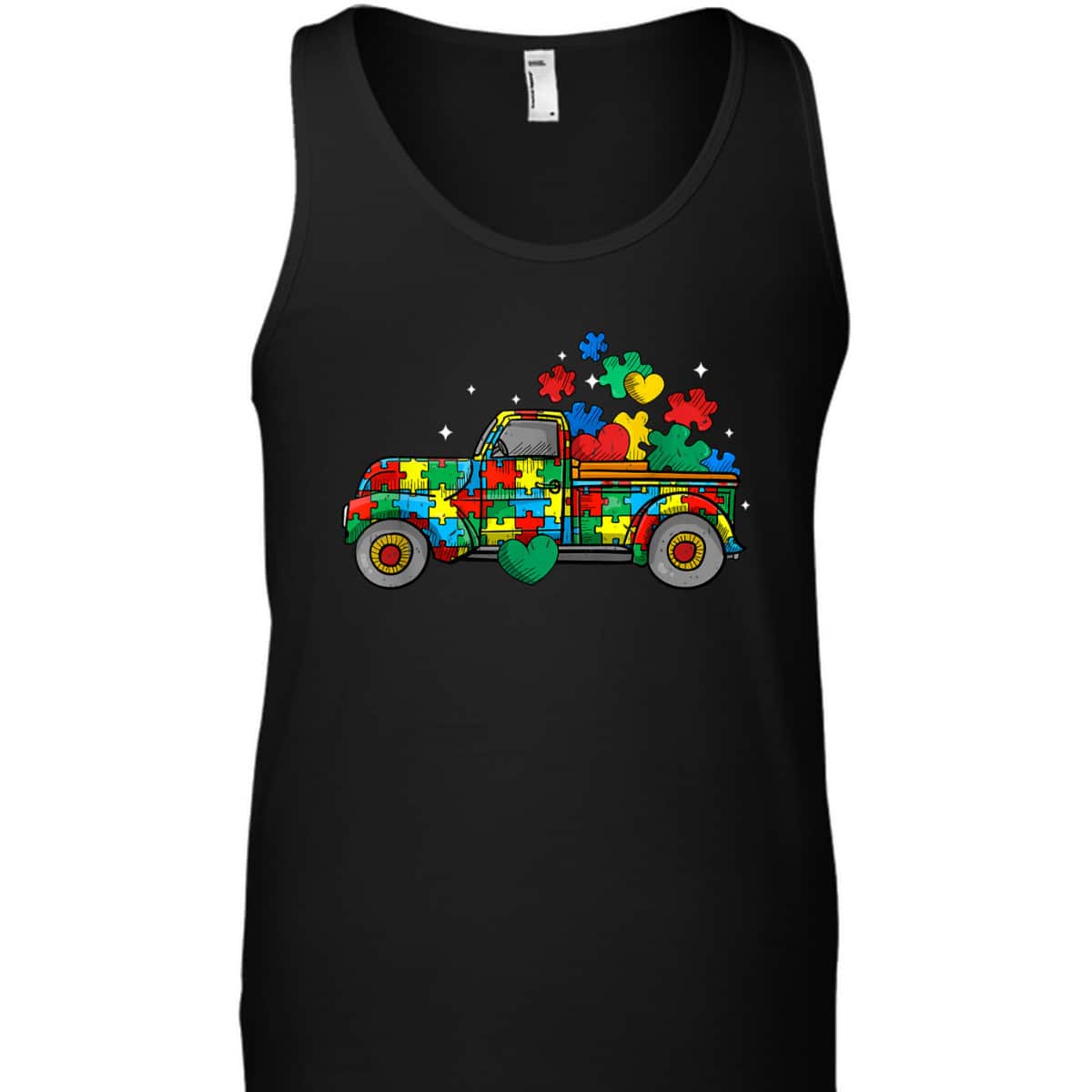 Funny Truck Puzzle Pieces Autism Awareness Month T-Shirt