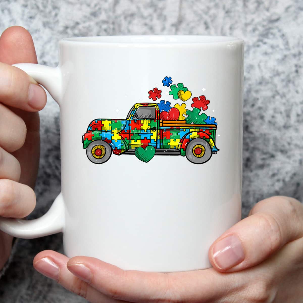 Funny Truck Puzzle Pieces Autism Awareness Month T-Shirt