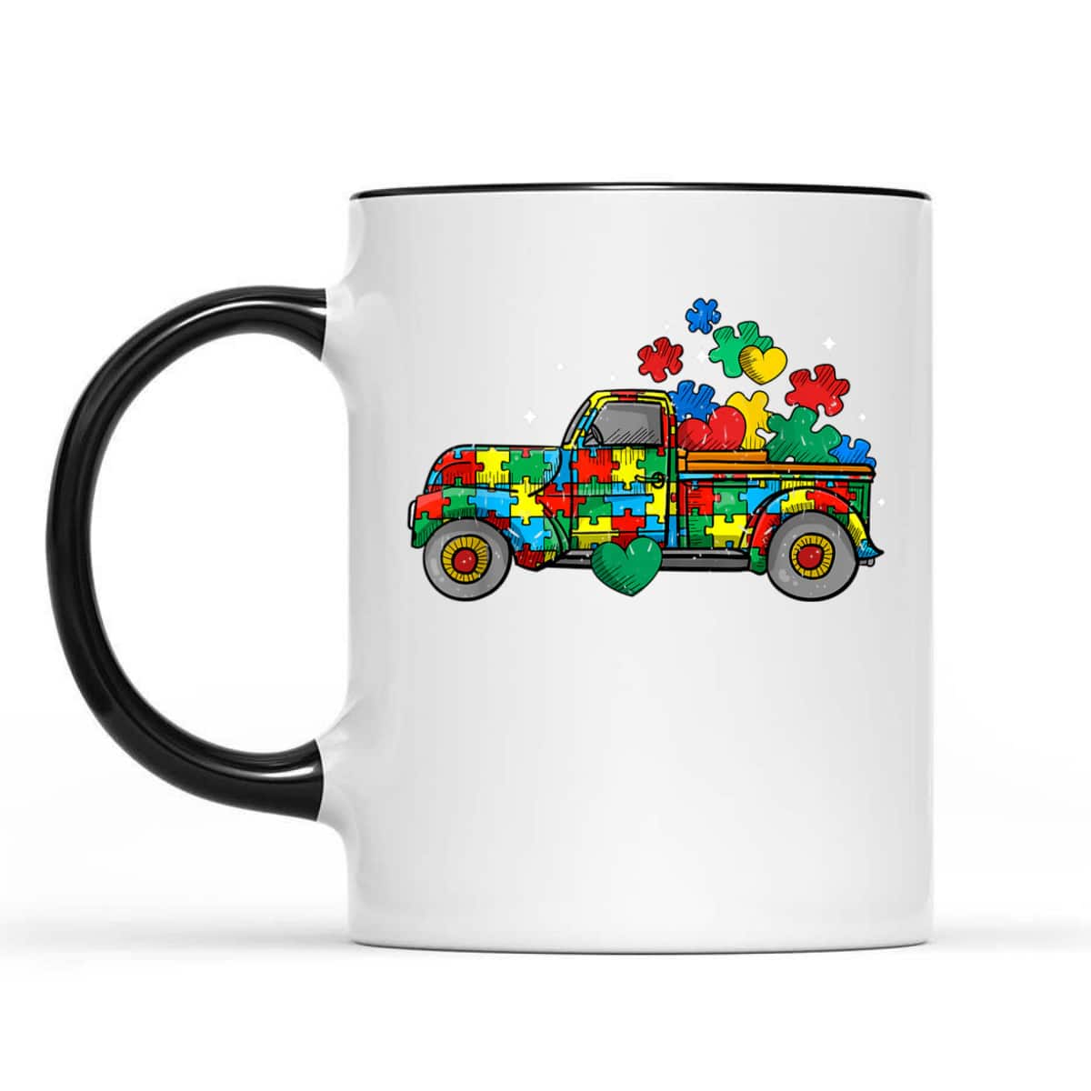 Funny Truck Puzzle Pieces Autism Awareness Month T-Shirt