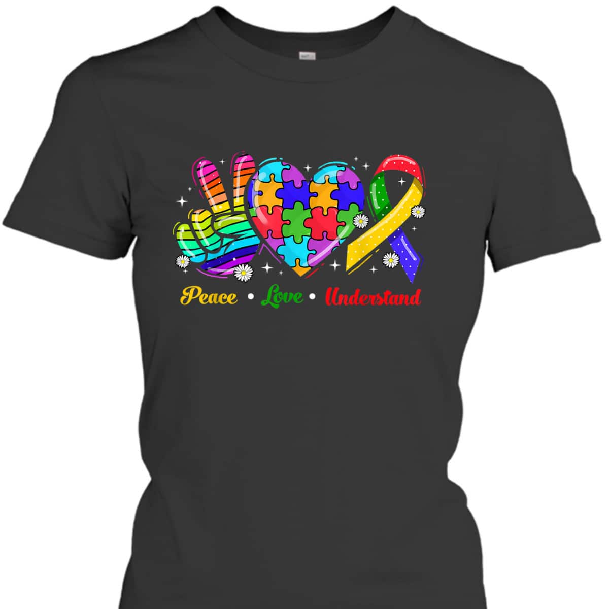 Peace Love Autism Awareness Autism Kids Mom Dad T-Shirt