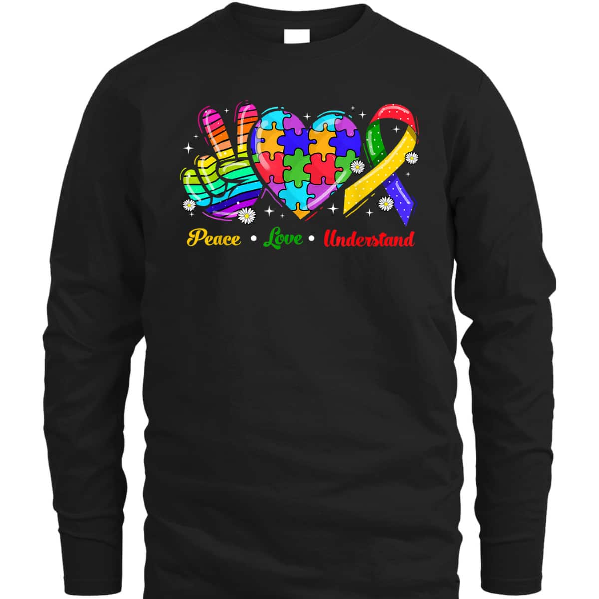 Peace Love Autism Awareness Autism Kids Mom Dad T-Shirt