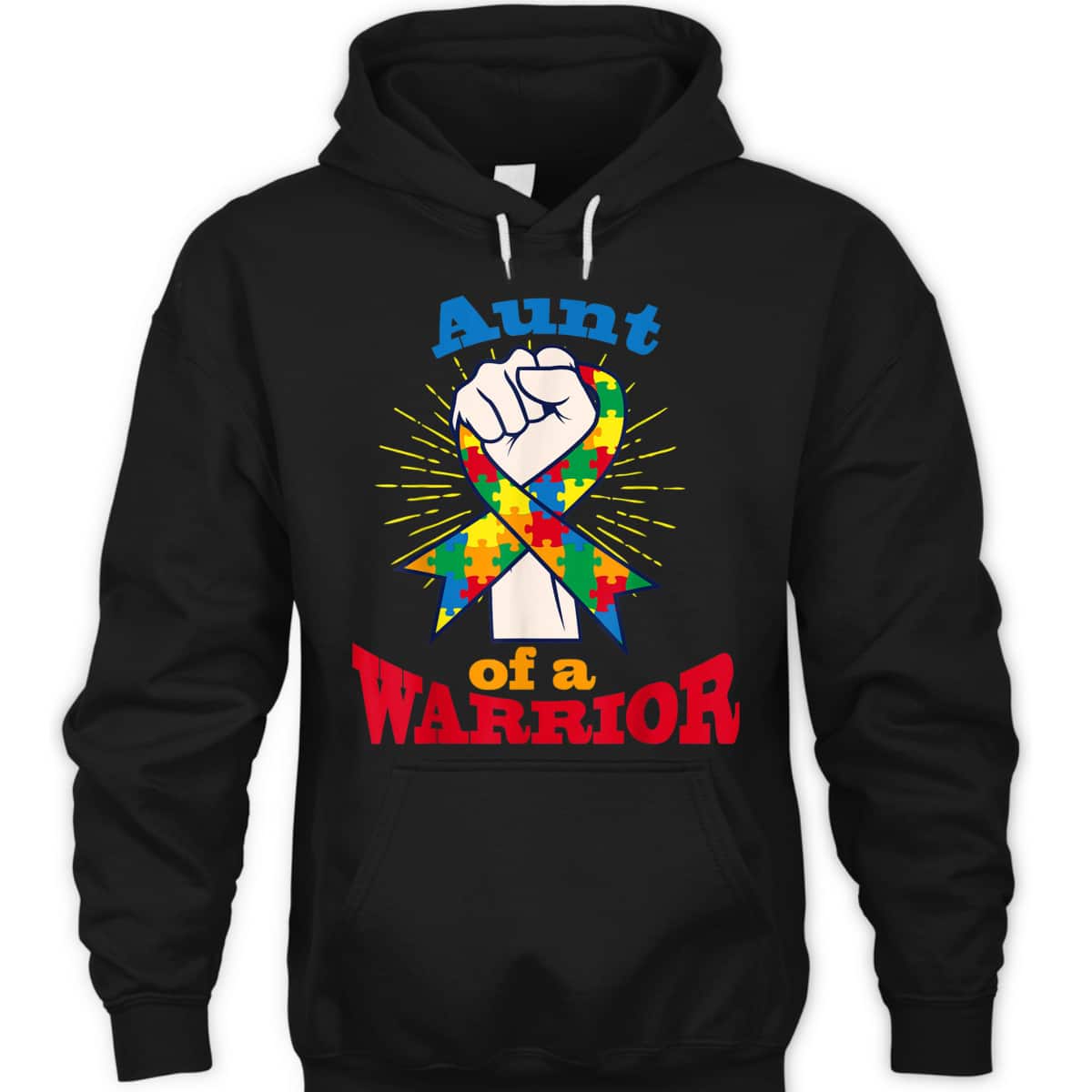 Aunt Of A Warrior Puzzle Ribbon Cool Autism Awareness Gift T-Shirt