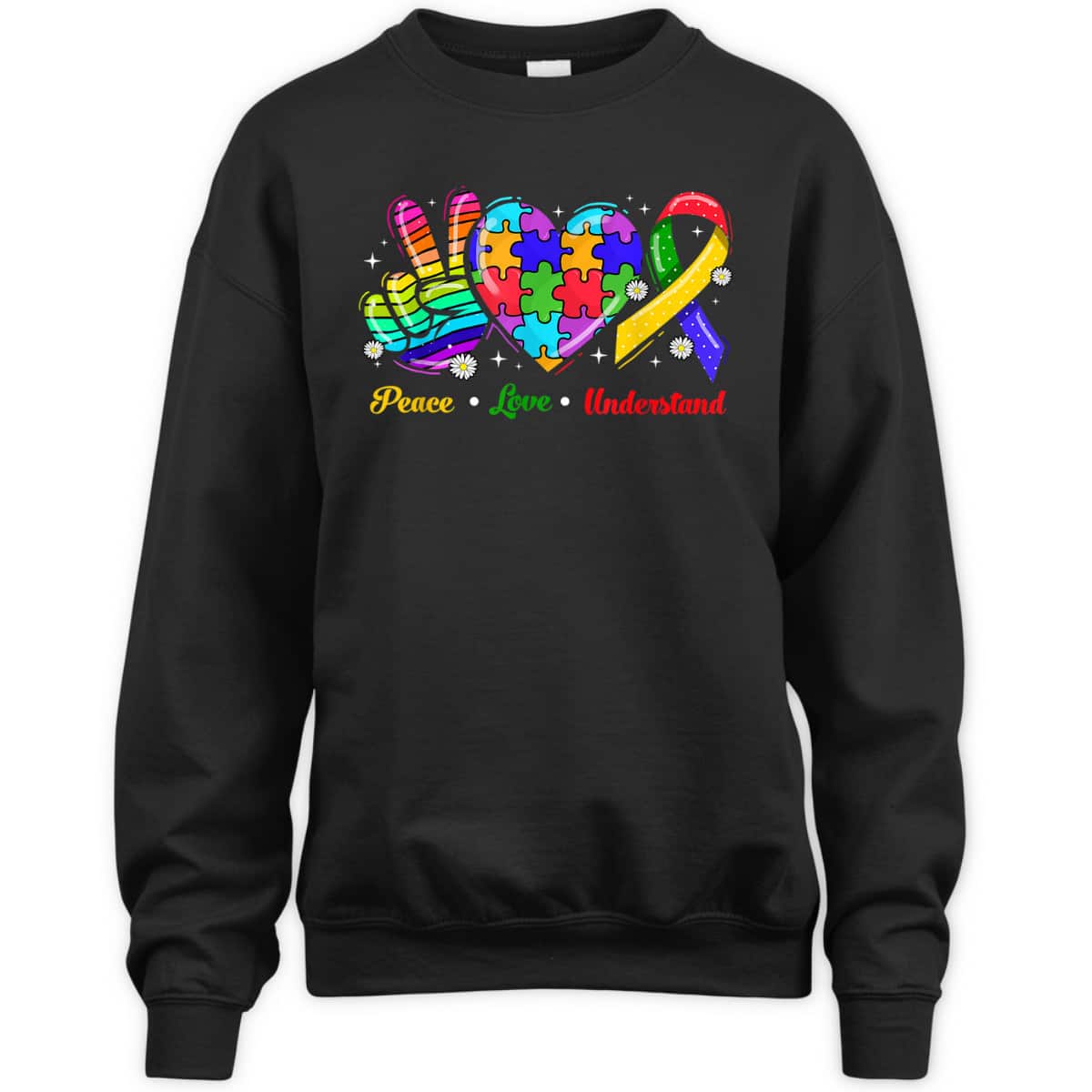 Peace Love Autism Awareness Autism Kids Mom Dad T-Shirt