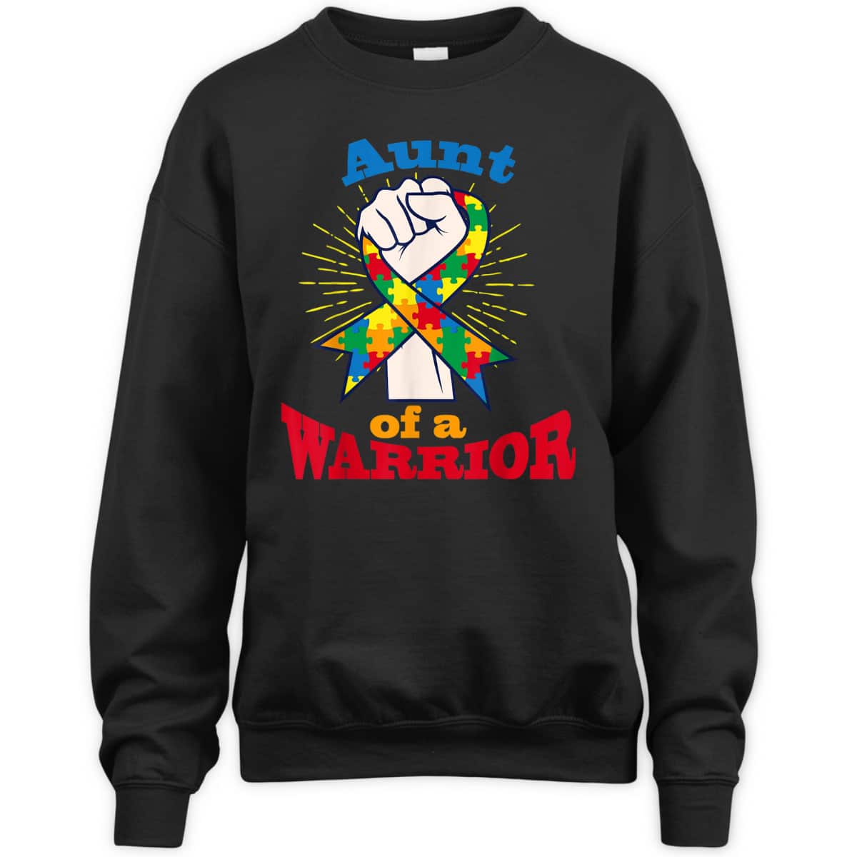 Aunt Of A Warrior Puzzle Ribbon Cool Autism Awareness Gift T-Shirt